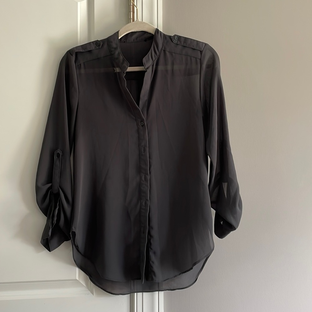 Gray Sheer Blouse